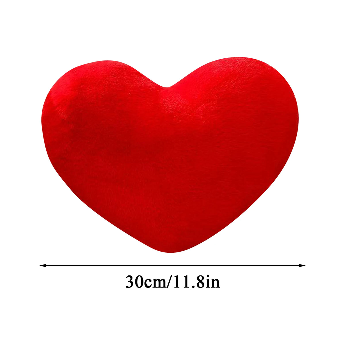 A vibrant red heart-shaped plush throw pillow.