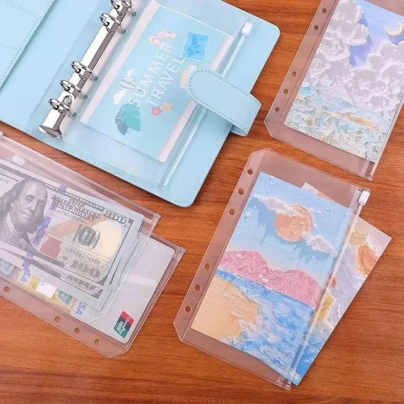 A6 Waterproof Zipper Pouch Set for Binder Organizers