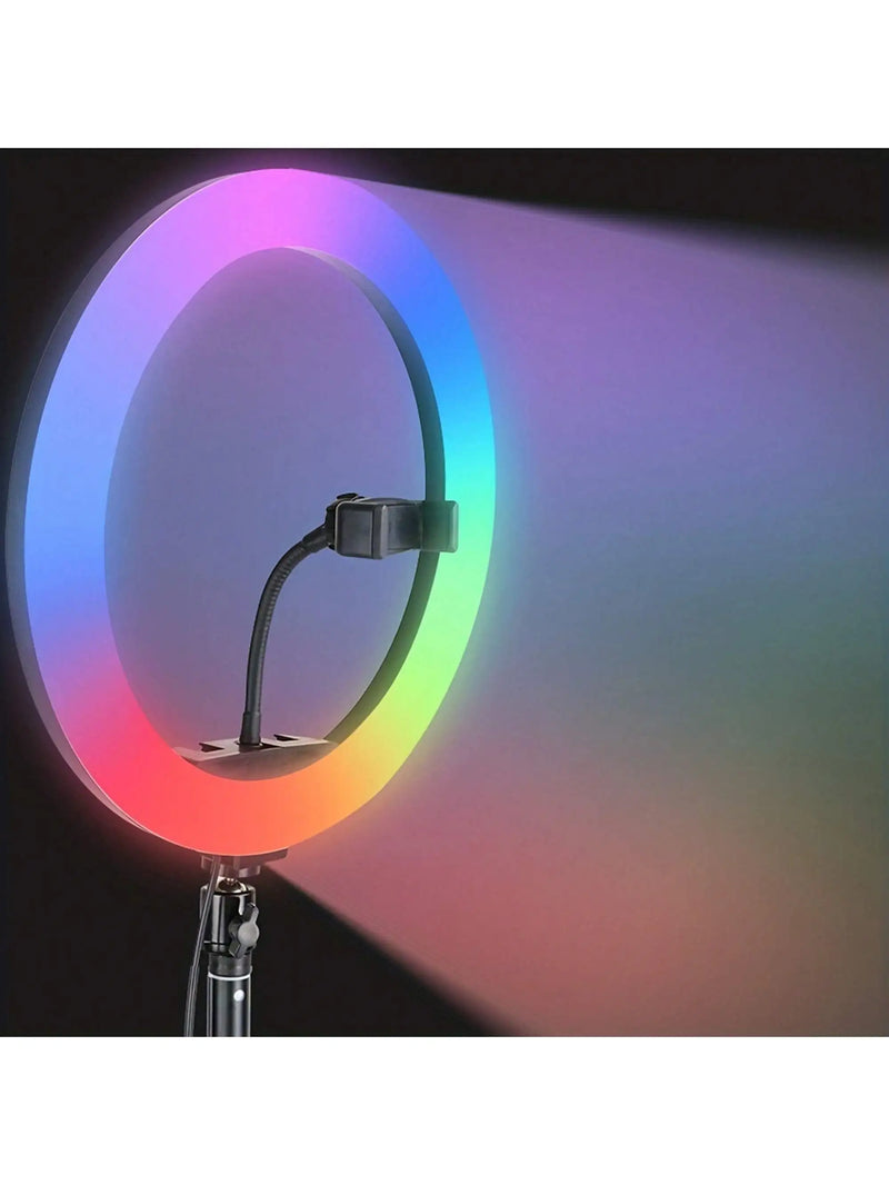 Dimmable RGB Ring Light with Tripod and Phone Holder