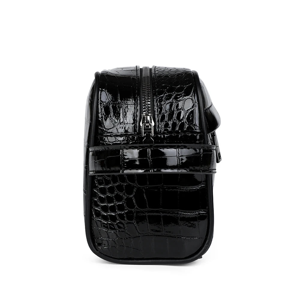 Men's PU Leather Clutch Wallet with Zipper Closure