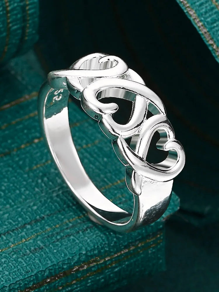 925 Sterlingsilber Lochherzring
