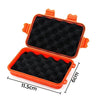 Orange waterproof sealed storage box with black foam lining for outdoor adventures