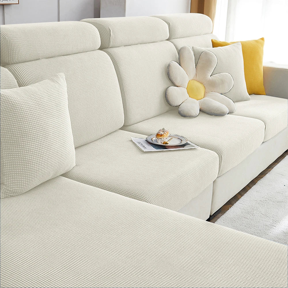 Stretchable Jacquard Sofa Cushion Covers with Anti-Slip Base