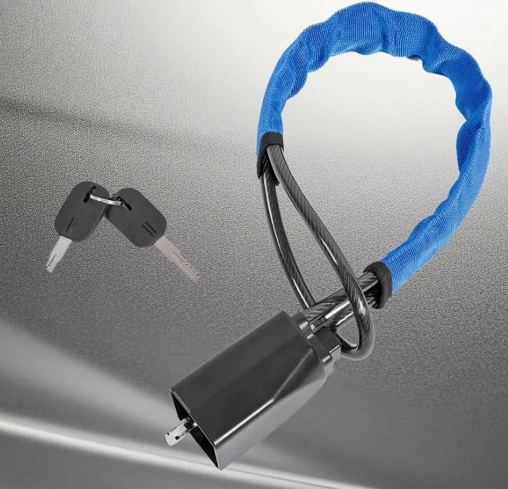 Universal Car Anti-Theft Steering Wheel Lock with Braided Steel Cable