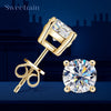 Moissanite Stud Earrings in Sterling Silver