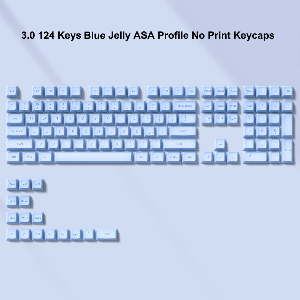 Crystal Clear Jelly Keycaps with Side-Printed Legends for Mechanical Keyboards