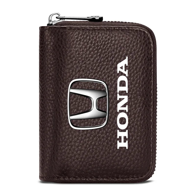 Genuine Leather Car License Card Holder