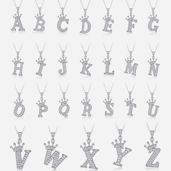 Collier Pendentif Lettre en Moissanite et Argent Sterling