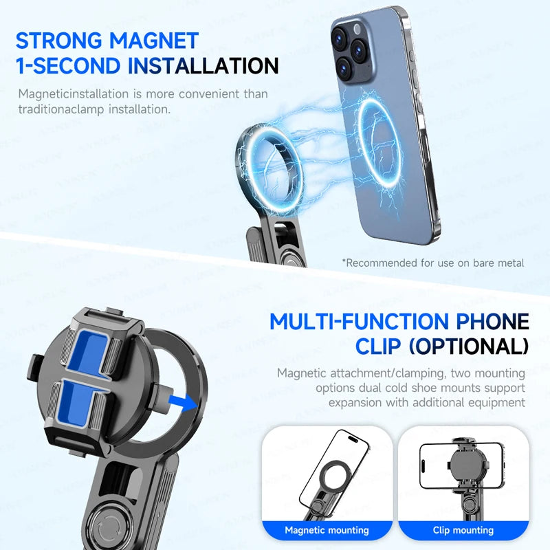 Magnetic Mini Selfie Stick Tripod with Bluetooth Remote
