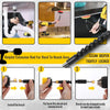 A drill brush cleaning kit with extensions shown in various applications for home and auto detailing.