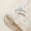 Oval Cut Moissanite Bridal Ring Set in Sterling Silver