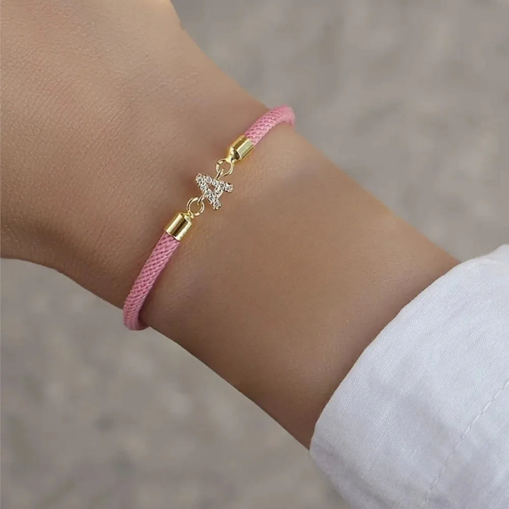 Bracelet à Charme de Lettre Ajustable