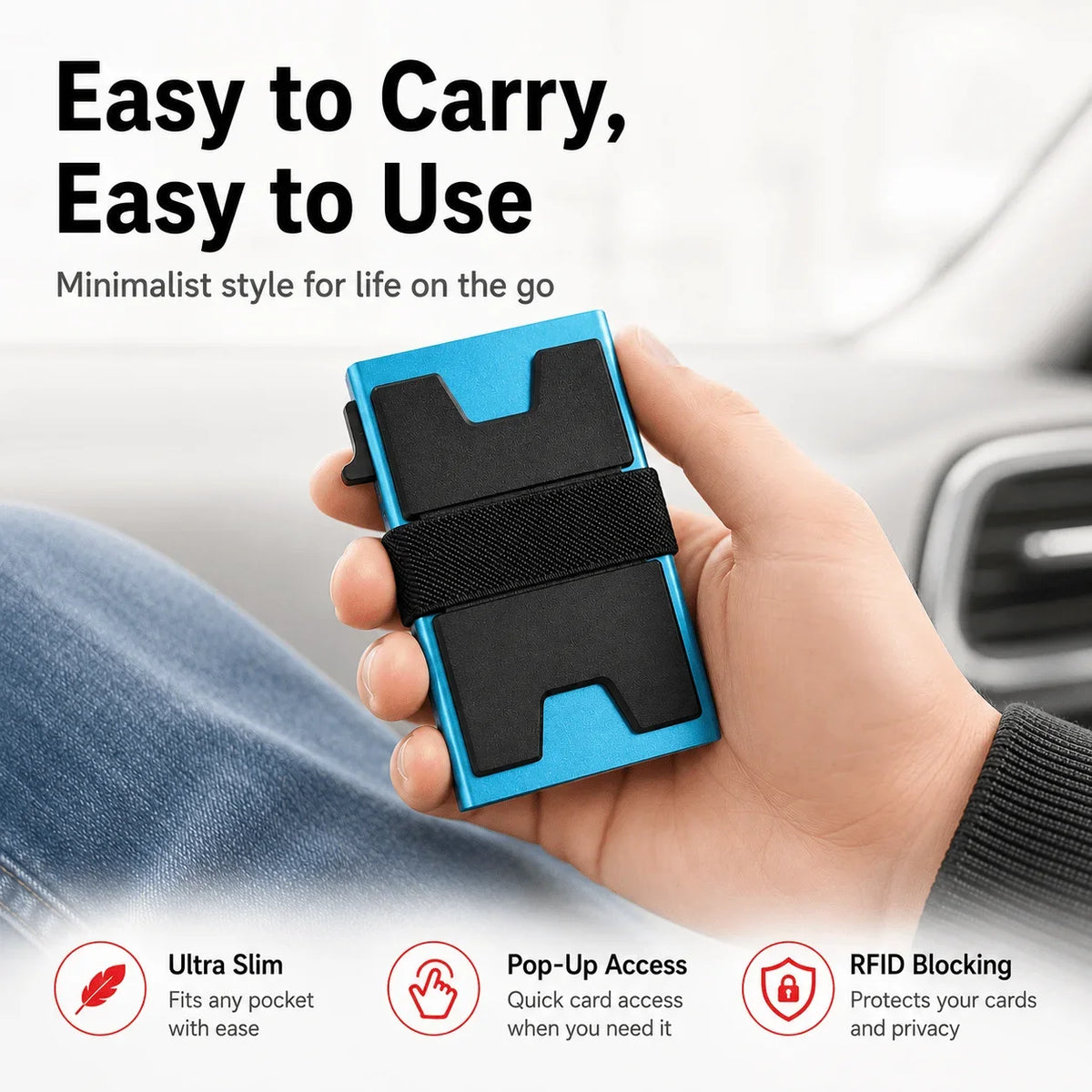 Slim RFID Blocking Aluminum Card Holder Wallet