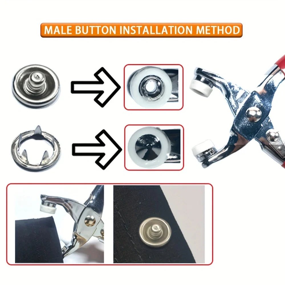 Snap Fastener Tool Kit for Buttons and Fabric
