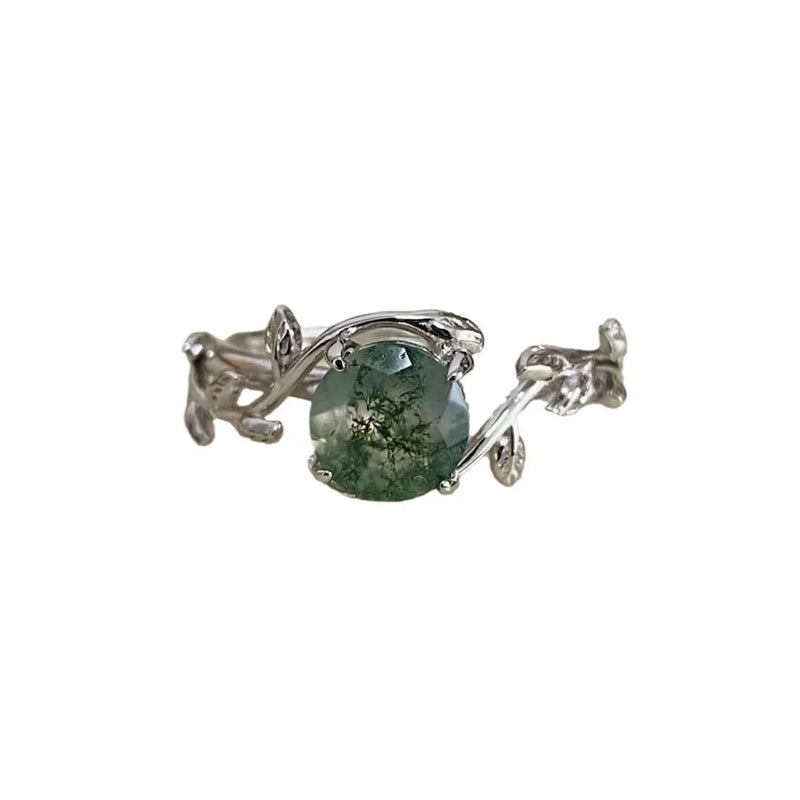 Sterling Silver Moss Agate Ring