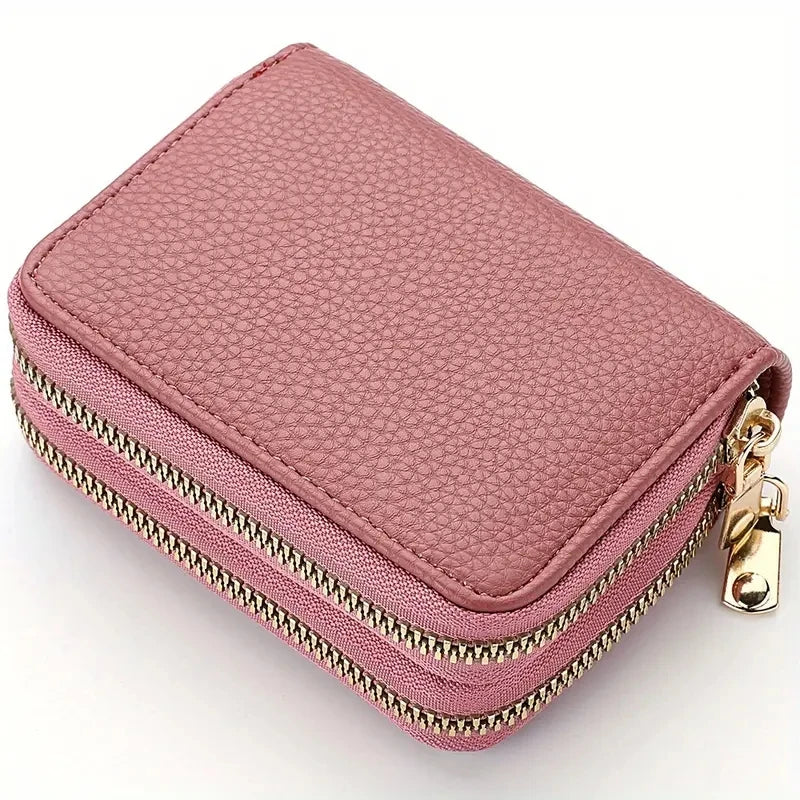 Cartera Compacta con Doble Cremallera y Monedero