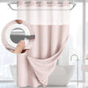 Waffle Weave Shower Curtain with Snap-On Liner