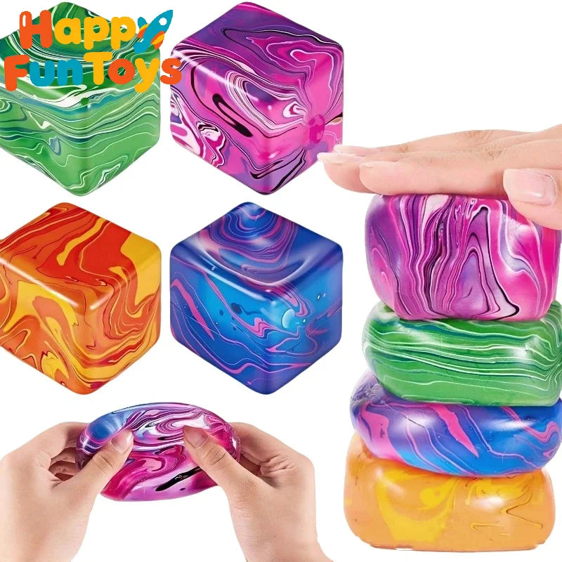مكعب الثلج المريح لتخفيف التوتر ولعبة الضغط (Fidget Toy)