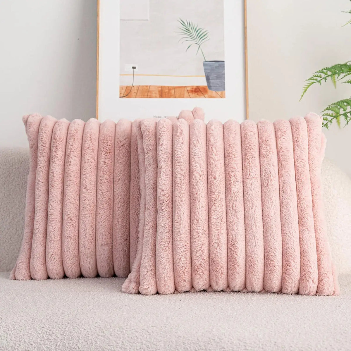 Plush Faux Fur Square Cushion Cover