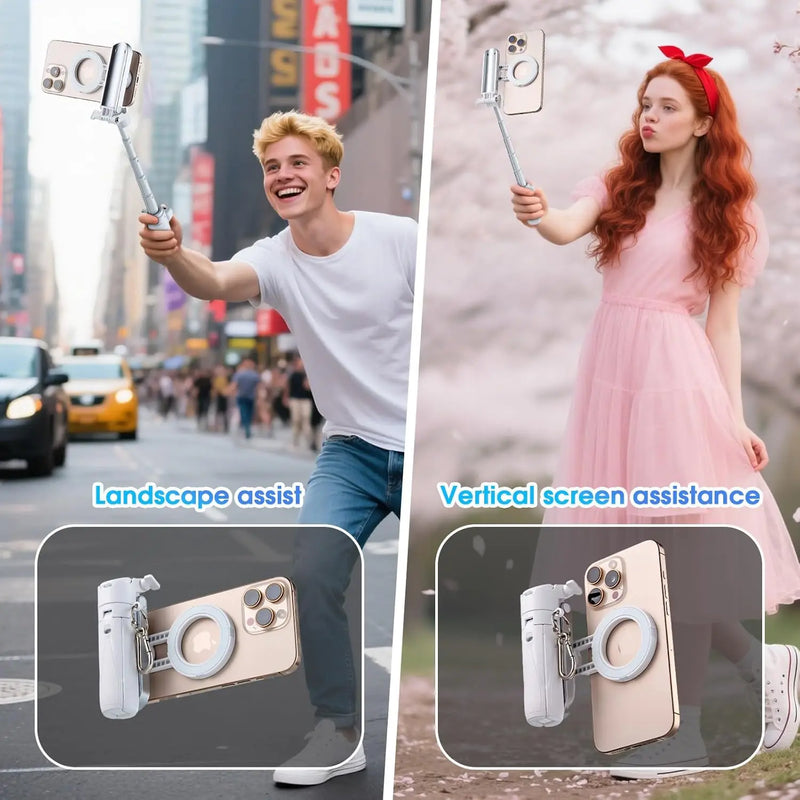 Compact Magnetic Selfie Stick Tripod with Bluetooth Remote