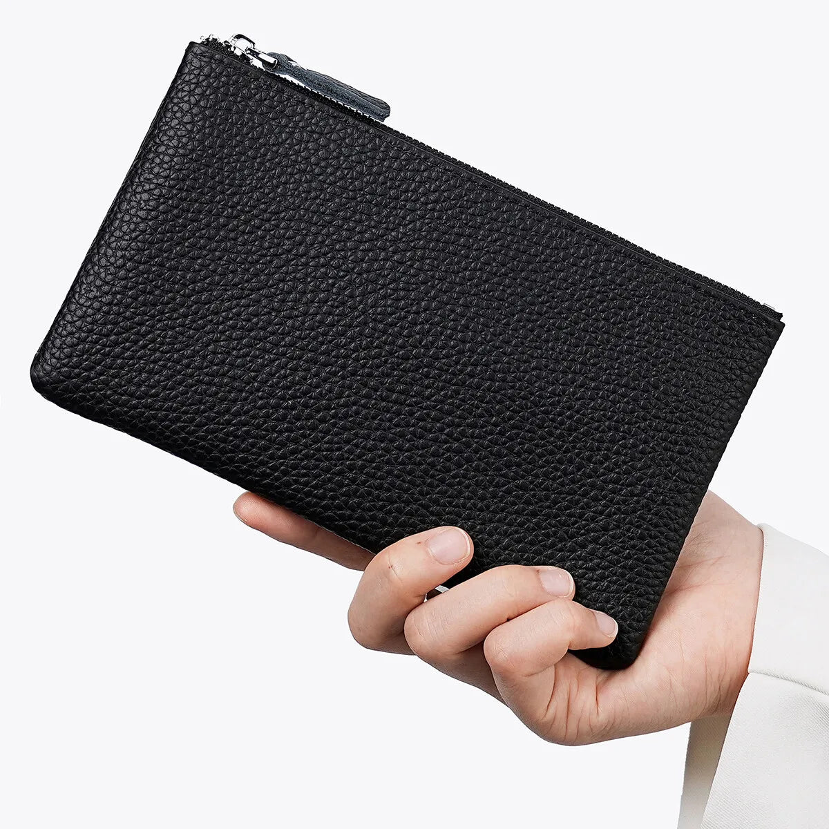 Genuine Leather Wristlet Clutch Wallet with Phone Pocket