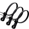 Black reusable screw-hole cable ties with mounting holes