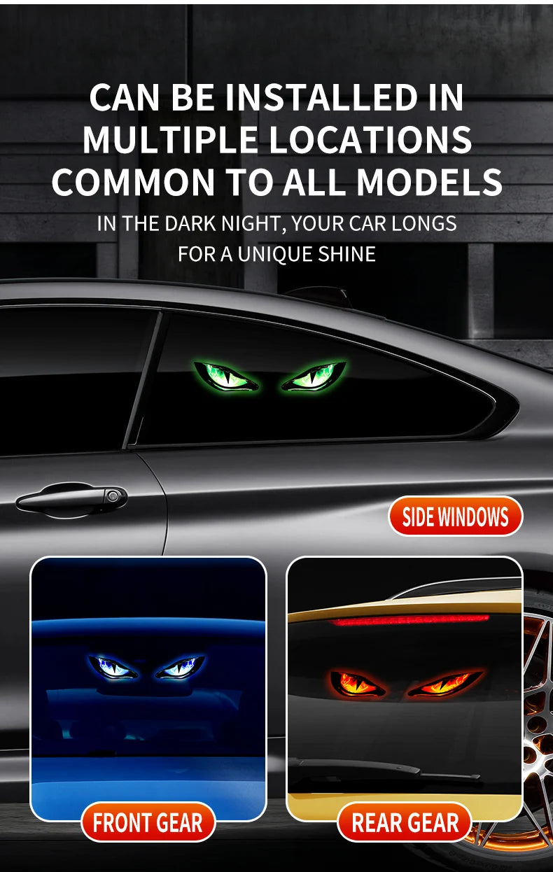 Solar-Powered Demon Eye LED Car Light