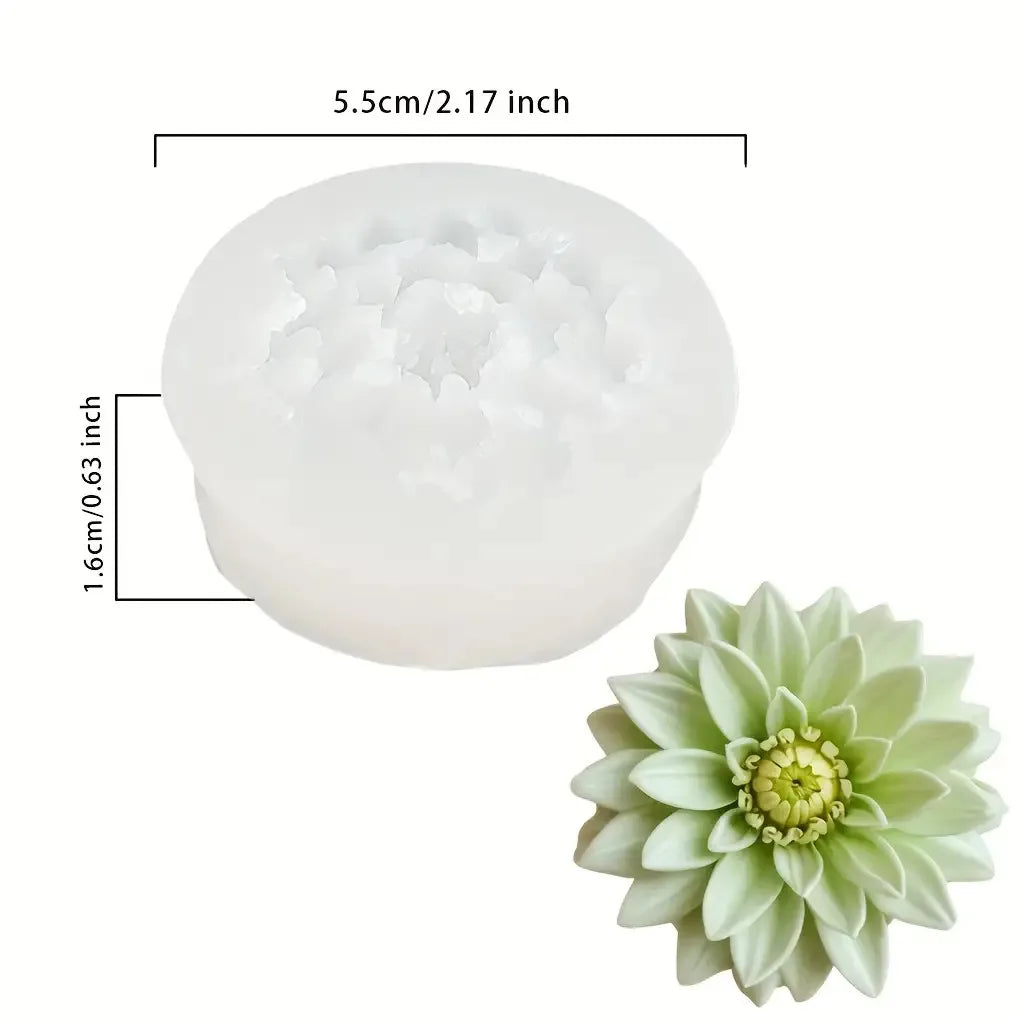Moule en silicone blanc pour cire de bougie, dimensions 5.5 cm (2.17 po) et hauteur 1.6 cm (0.63 po)