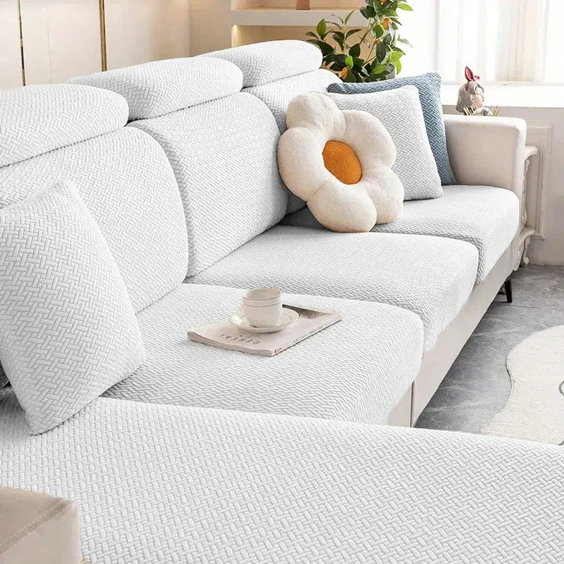Jacquard Sofa Seat Cushion Cover – Removable & Non-Slip