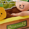 Three-dimensional cotton filling fruit trees and a carrot toy for fine motor skills development