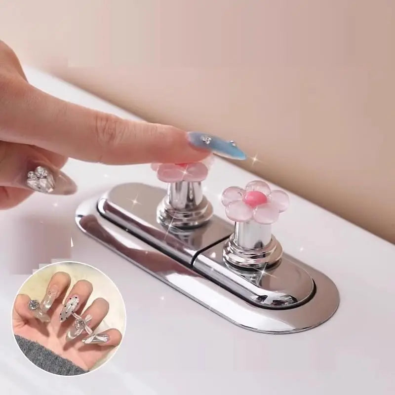 Flower-Shaped Bathroom Flush Button Helper