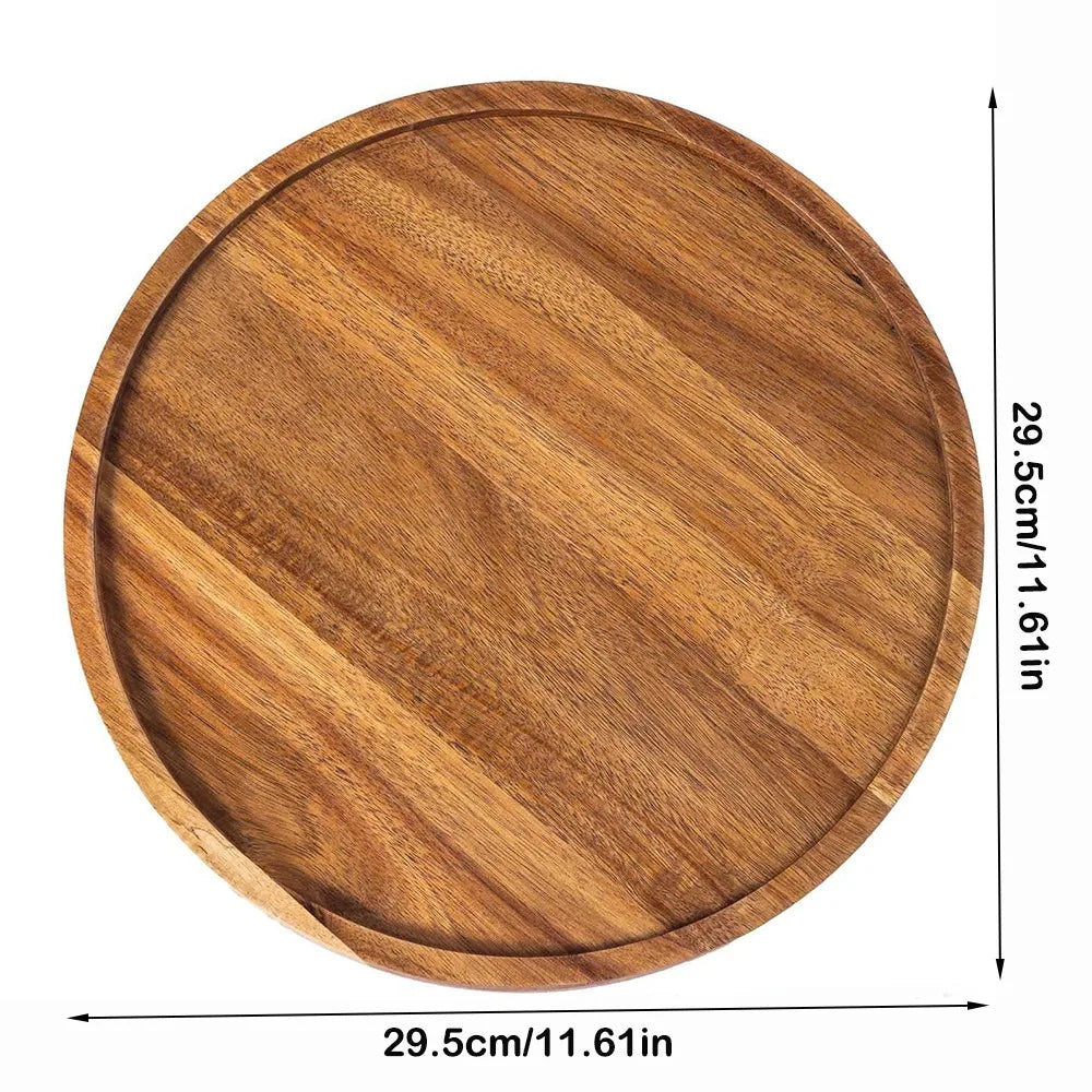 Natural Wooden Serving Tray for Home Decor