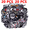 A variety pack of black embroidered punk patches for DIY clothing customization.
