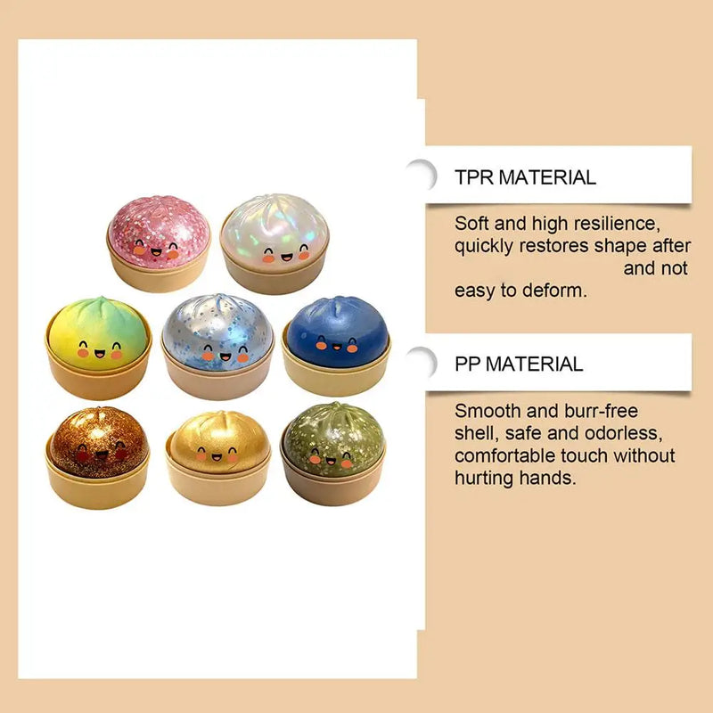 Glitter Squishy Dumpling Stress Toy