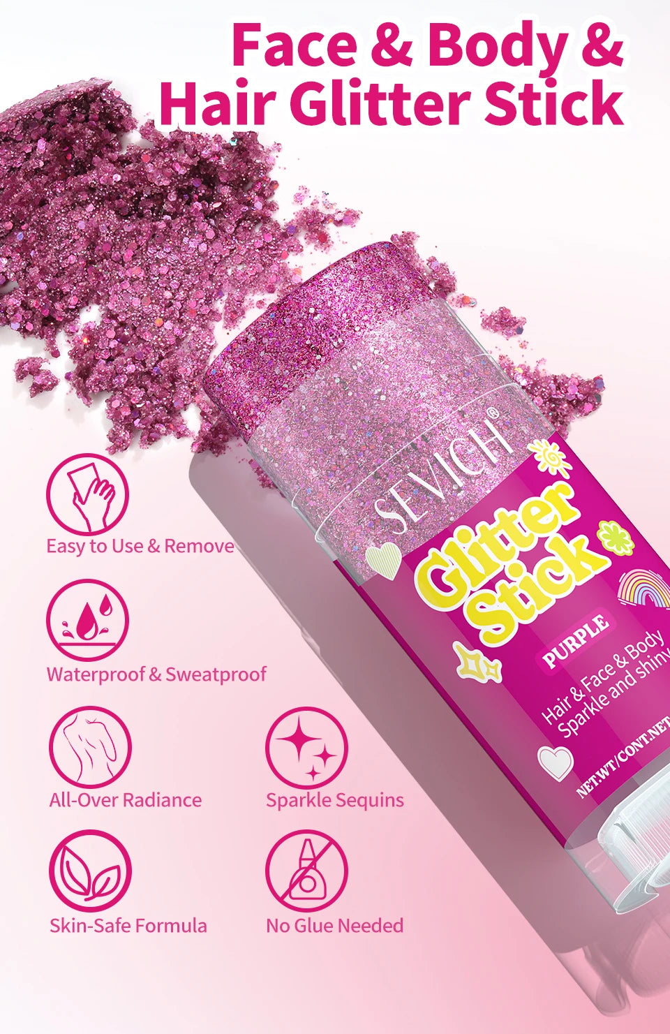 Mermaid Glitter Gel Stick for Face, Hair & Body