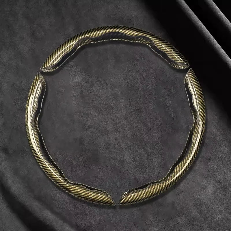 Carbon Fiber Style Microfiber Leather Steering Wheel Cover