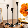 Vintage Set of 3 Metal Candle Holders with Matte Gold Finish