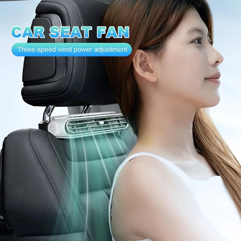 Car Headrest Fan with 3-Speed Settings