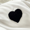 Black Heart Embroidered Duvet Cover Set — 3-Piece Bedding Collection