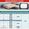 Measurement guide showing standard and plus size dimensions for sofa cushion covers.