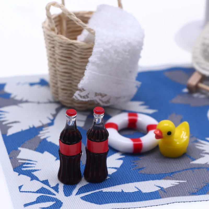 Miniature Beach Scene & Prank Cola Can Set