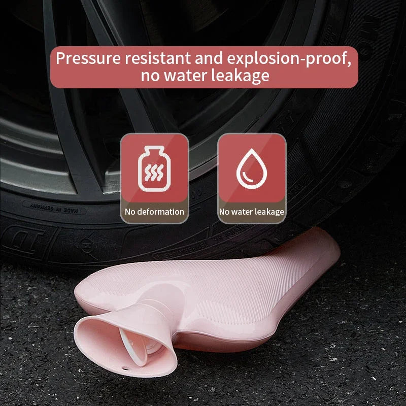 Reusable Hot Water Bottle with Soft Fleece Cover