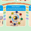 Montessori Wooden Busy Board with LED Switch Controls