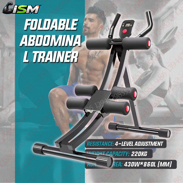Klappbarer Bauchtrainer mit LCD-Display