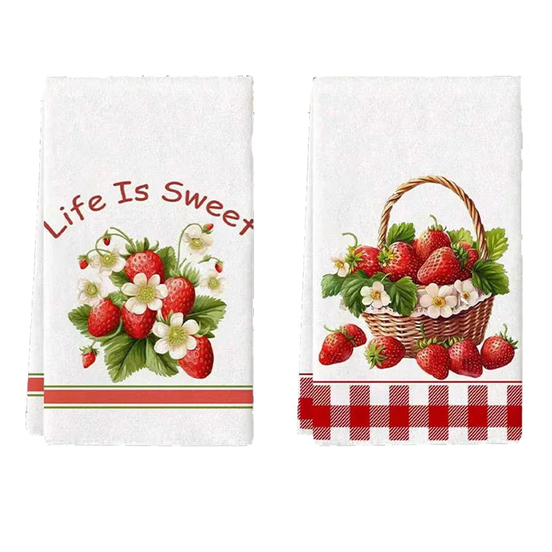 Strawberry Basket Kitchen Towel Set (2-Pack)