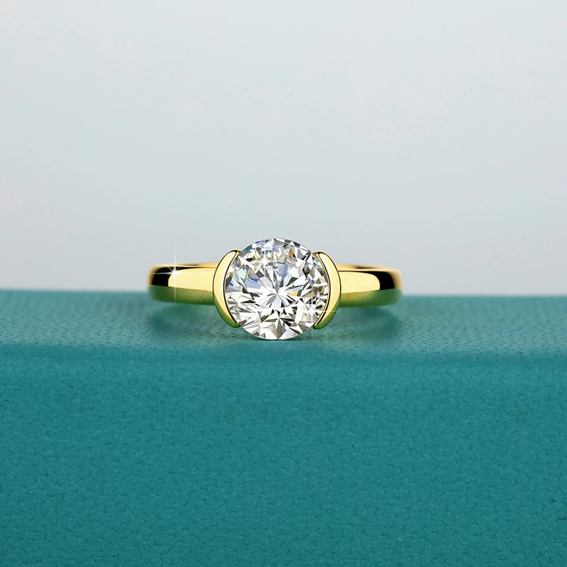 14K Gold Oval Moissanite Ring