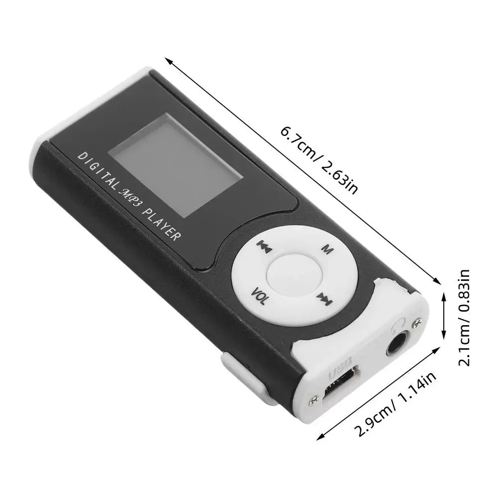 Portable Clip-On MP3 Player with Metal Body and LCD Screen