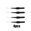 Four black multimeter back-piercing test probes with needle tips.