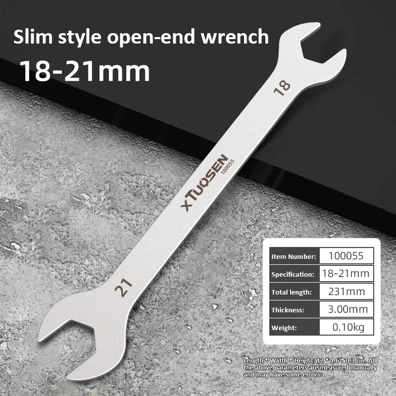 Ultra-Thin Dual-End Open Wrench for Tight Spaces