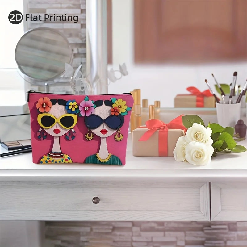 Floral Print Makeup & Travel Pouch
